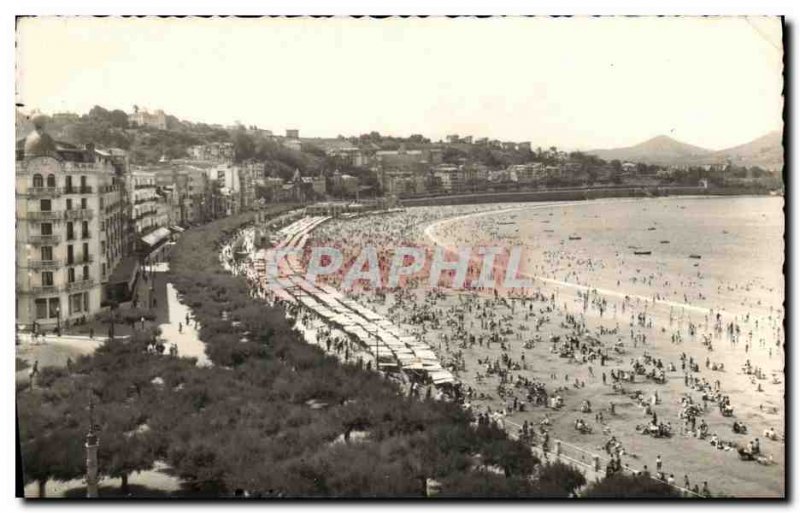 Postcard Old San Sebastian Pla de la Concha