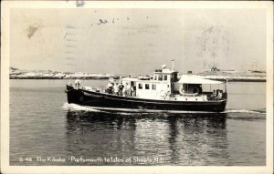Isles of Shoals NH Kiboko Ferry Baot Portsmouth Real Photo Postcard