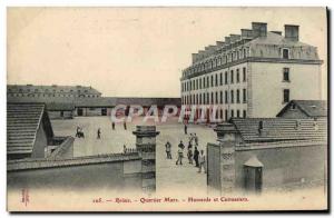 Postcard Old Army Barracks Quarter Reims March Cuirassiers and Hussars