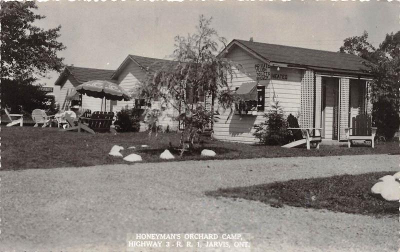 A32/ Jarvis Ontario Canada Postcard Honeyman's Orchard Camp c40s Real Photo RPPC 