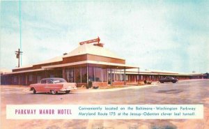 Baltimore Maryland Parkway Motor Motel autos Roadside Postcard 22-245