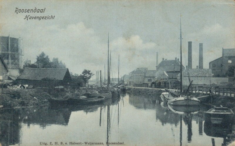 Netherlands Roosendaal Havengezicht Nederland Vintage Postcard 07.91