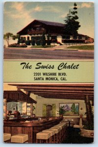 Santa Monica California CA Postcard Multiview Restaurant 1940 Linen