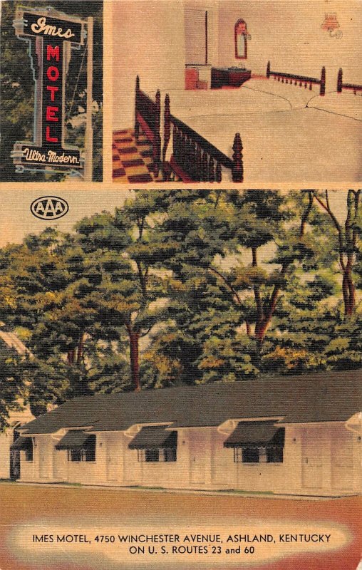 Ashland Kentucky Imes Motel Vintage Postcard AA39723
