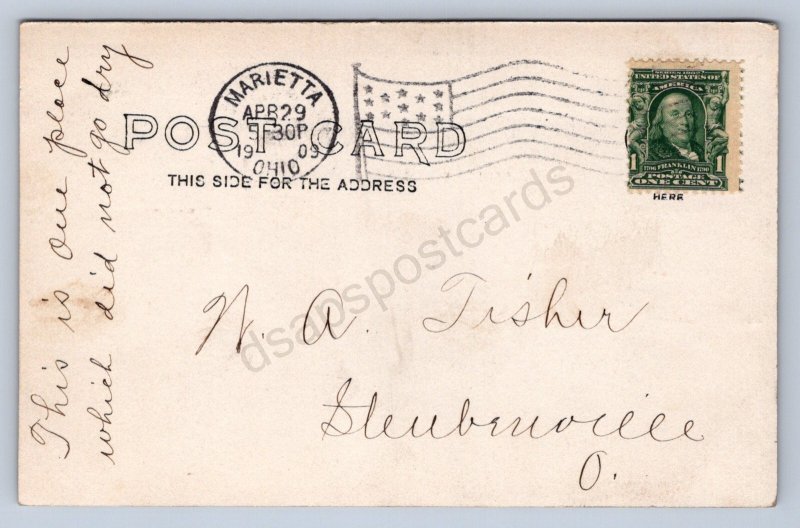 J87/ Marietta Ohio RPPC Postcard c1908 Flood Disaster Elks Lodge Home 590