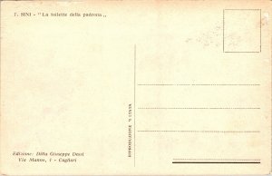 Postcard Italy Modern woman and woman in traditional costume by Tarquino Sini