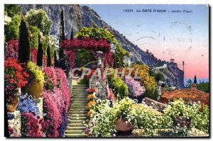 Old Postcard Cote D & # 39Azur Jardin Fleuri