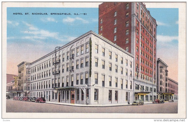 Hotel St. Nicholas, SPRINGFIELD, Illinois, PU-1948