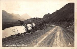 Long Lake-Glen Highway Alaska~Unpaved Road Along Lake~1950 RPPC Postcard