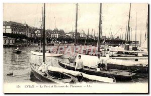 Evian - the Port and Pleasure boat - boat - boat - Old Postcard