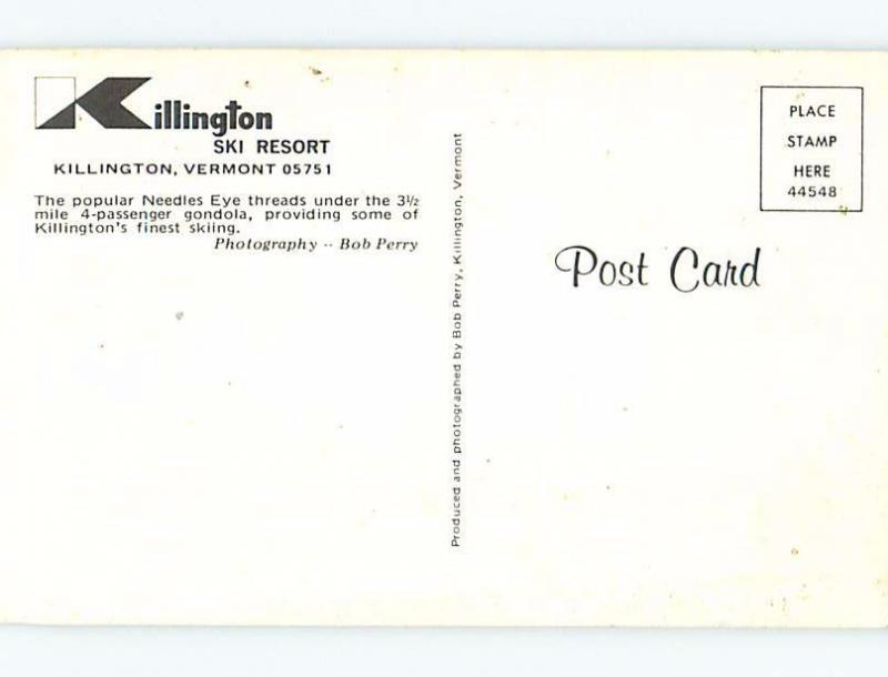 Unused Pre-1980 Skiing NEEDLES EYE Killington Vermont VT ho8196