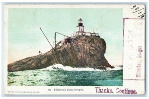 1906 Lighthouse Exterior Cliff Tillamook Rock Oregon OR Vintage Antique Postcard