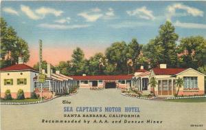 1930s Santa Barbara California Sea Captain's Motor Hotel Teich linen 1735