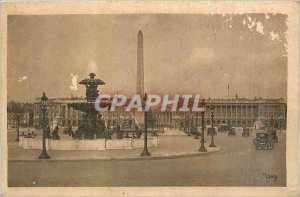 Old Postcard The Small Paintings of Paris Concorde Square Fountains