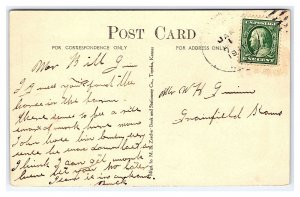 Postcard Main Street West Side Russel (Russell) Kans. Kansas RPPC c1911 Postmark