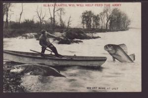 Black Eatrh,WI Will Help Feed.... Exaggerated Fish Postcard