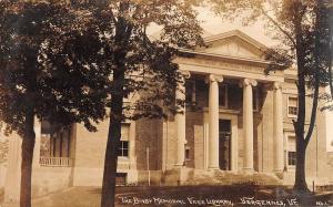 Vergennes Vermont Bixby Memorial Free Library Real Photo Antique Postcard K15965