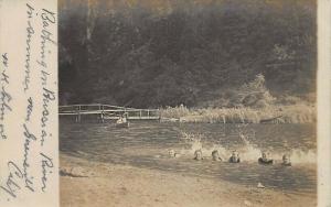 Bathing in Russian River View Near Guerneville CA Real Photo Postcard