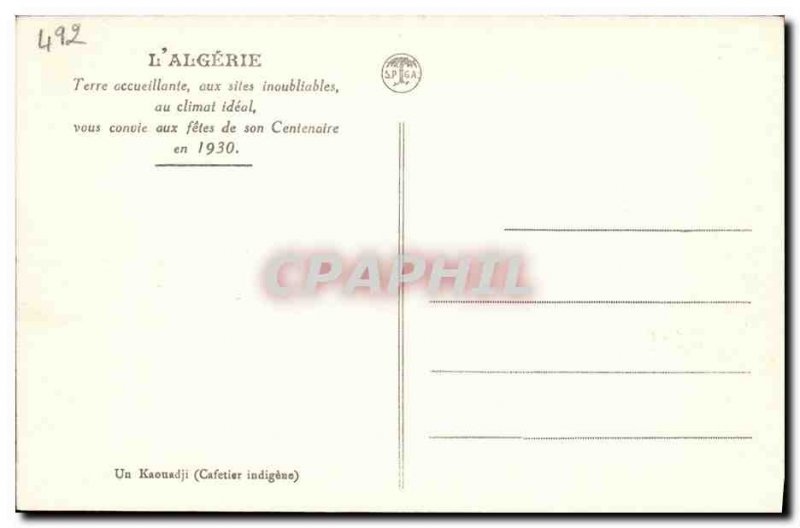 Old Postcard Cafe indigene Algerie