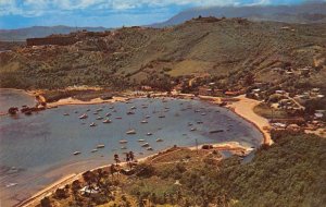 Las Croabas Beach Puerto Rico panoramic aerial view boats vintage pc ZA441436 