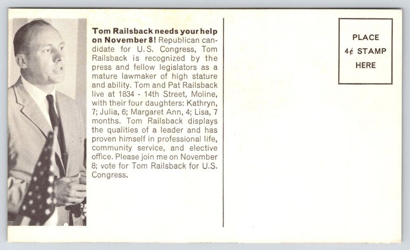Moline Illinois Politics~Tom Railsback for Congress~Wife & Children~1960s PC
