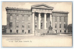 c1905's Court House Building Monument Statue Wagon Louisville Kentucky Postcard
