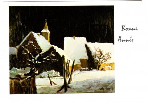 Bonne Annee, Good Year,  Houses in Snow,