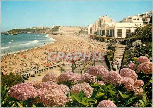 Modern Postcard View Biarritz on the Grande Plage Casino Victoria Surf Hotel ...