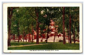 The Blind Institute Kansas City Kansas KS WB Postcard Y5