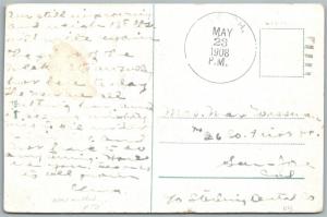 MULTIPLE BABIES CANOEING 1908 ANTIQUE POSTCARD