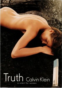 Truth Perfume Calvin Klein Naked Nude Woman Model 'Scent for Women' Postcard C4