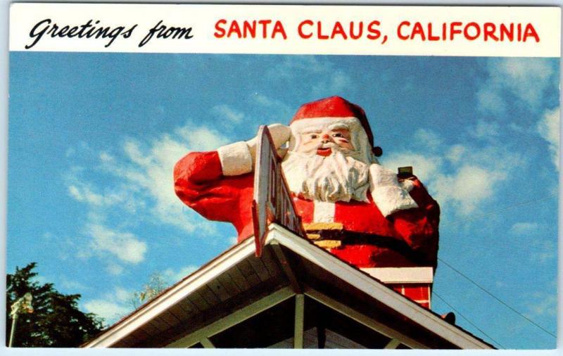 Carpinteria  GREETINGS from SANTA CLAUS, CALIFORNIA  Roadside   Postcard