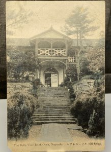 1910s The Belle Vue Hotel Oura Nagasaki Japan Entrance View Postcard