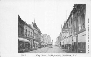 Charleston South Carolina King Street looking North vintage pc DD7263