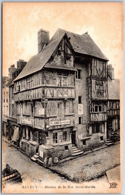 Bayeux Maison De La Rue Saint Martin France Antique Black & White Postcard