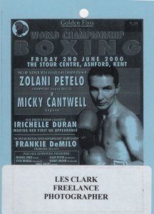 Zolani Petelo vs Micky Cantwell 2000 Kent Boxing Press Pass