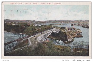 Bridge And Falls, Saint John, New Brunswick, Canada, PU-1926