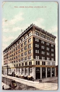 Louisville Kentucky~Paul Jones Building & Trolley Tracks~Vintage Postcard