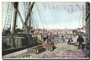 Old Postcard Marseille instead to boat oils