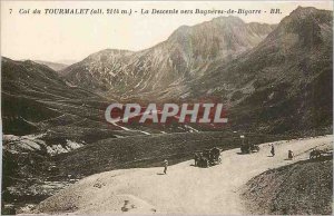 Old Postcard Col du Tourmalet Descent to Bagneres de Bigorre