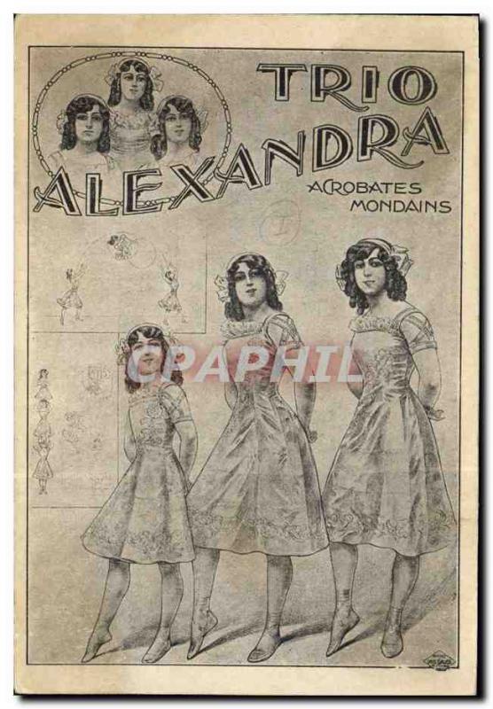 Old Postcard Trio Alexandra Acrobats worldly