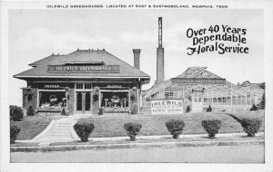 J39/ Memphis Tennessee Postcard Linen Idlewild Greenhouse Building 74