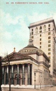 Vintage Postcard 1910's Dr. Parkhurst's Church New York N. Y.