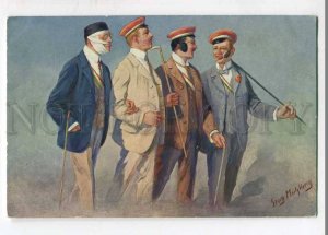 3061393 German student duellers FENCING by Muhlberg Vintage PC