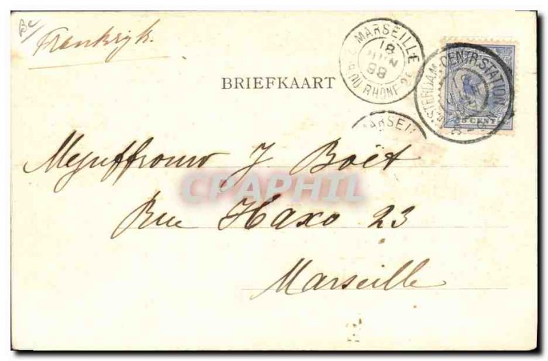 Old Postcard Fantasy Illustrator Zaandam Windmill