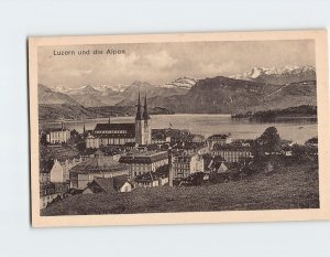 Postcard Luzern und die Alpen Lucerne Switzerland