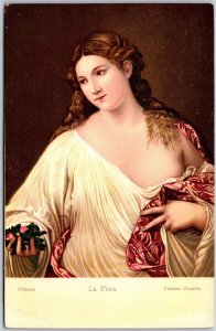 La Flora By Tiziano Vecellio, Woman In White Titian Renaissance Vintage Postcard