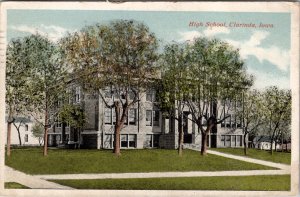 Clarinda Iowa High School 1915 to Johnstown Nebraska Postcard X7