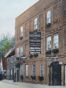 St. Neots BUCKDEN High Street THE LION & GEORGE & DRAGON HOTELS c1908 Postcard