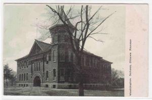 Washington School Ottawa Kansas 1908 postcard